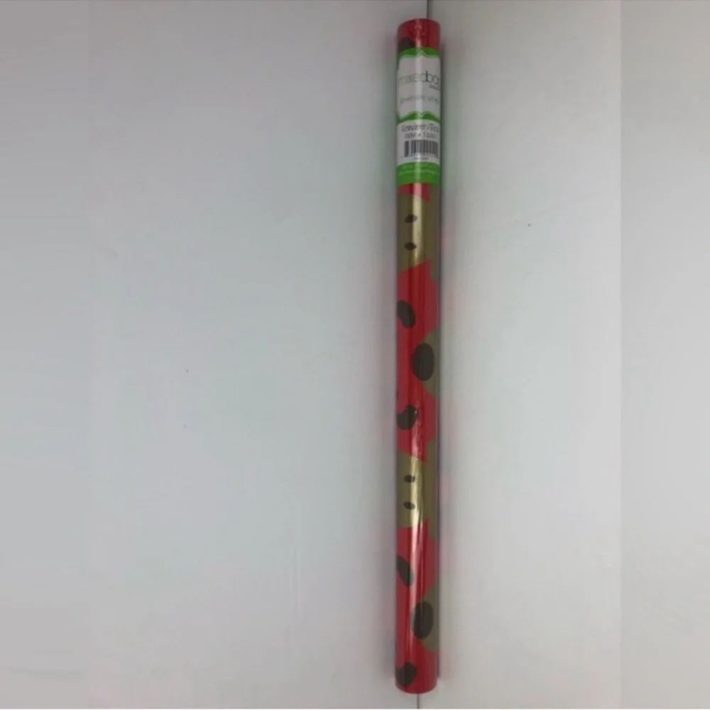 Reversible Christmas Reindeer & Red Holiday Premium Gift Wrapping Paper Roll